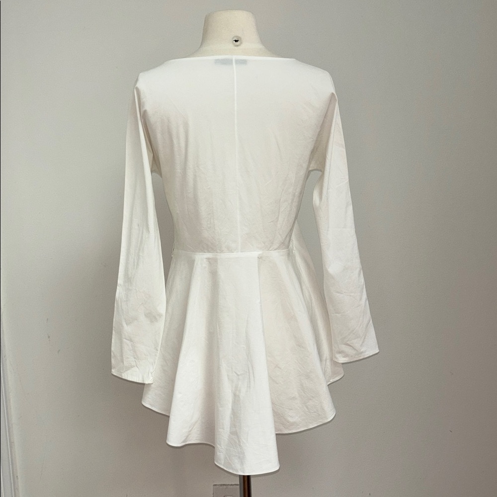 THE ROW White Belted Women's Blouse Cotton Elastane - Picture 5 of 10